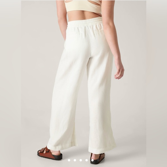 Athleta Retreat Wide Leg Linen Pant // Calla Lily - Picture 6 of 16